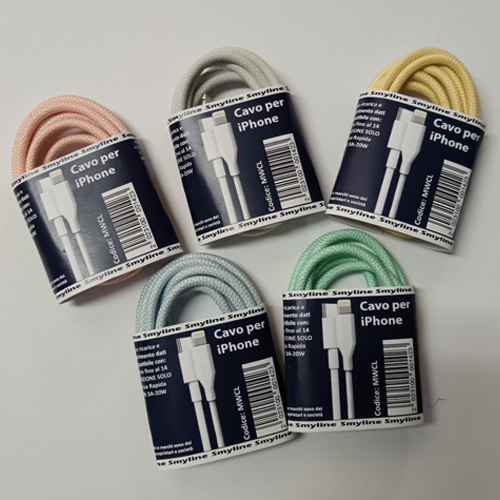 Cavo ricarica veloce Lightning tessuto lunghezza 1 metro